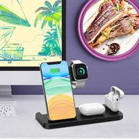 Upgrade 15W Qi Wireless Charger Stand 4 in 1 Fast Charging Pad Dock Station For iPhone 12 11 XR XS X 8 Apple Watch 6 5 4 3 2 Airpods Proa44