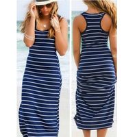 Abiti casual Sexy Lady Womens Hobo Stripe Summer Beach Dress Long Maxi Gless Sundress 3 Colors