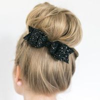 Hair Accessories Fashion Hairpin Large Size Shiny Golden Bow Ladies Spring Clip Children