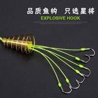 Fishing Hooks 1 Box Anti-Hang The Bottom Hook Scratch-Resistant Fishhook Spring Silver Carp Gear Supplies Small Accessories
