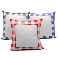 Blank Sublimation Pillow Case 40 * 40 cm Grid Transfer Transfer Cuscino Coprisedili Home Sofa Throw Pillowcases Zza3369