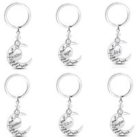 Mode lettrage Key Rings Mom Dad Son Daugther Family Heart Moon Alliage Je t'aime Silver Keychain Bijoux Cadeau