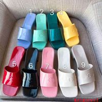 2021 Brand woman slipper Top quality designer lady Sandals summer fashion jelly slide high heel slippers luxury Casual shoes Womens Leather Alphabet beach shoe
