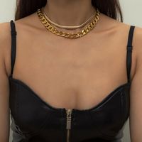 Hängsmycke Halsband CHARM Layered Snake Chain Gold Herringbone för kvinnor Uttalande Tjock Chunky Choker Halsband Mode Smycken