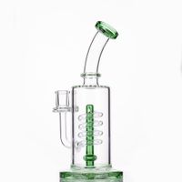 2021 Design Hukahn Bong Gerade Stil Glas Wasser DAB-Rig mit Spiralrohr Green Säule Mitte Gelenk 14,5 mm