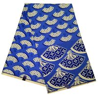 Cinta nigeria cera de alta calidad d verdaderable patrón azul estampado tela africano batik 6 yardas \ lot