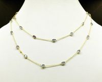 Everyday Wear 925 Sterling Sier Gold Plated Lightweight Tanzanite Low MOQ Supplier Faceted Gemston Chain Trendy Necklac