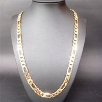 الثقيلة 10 ملليمتر 18 كيلو الذهب الأصفر g / f قلادة الرجال قلادة سلسلة المجوهرات