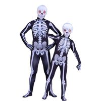 Furchtsames Zombie-Kostüm Skeleton Schädel Kostüm Anzug Karneval Party Dress Up Halloween Kostüm Für Erwachsene Kinder G0925