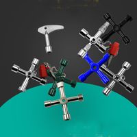 Electric Control Cabinet Car Elevator Cross Key Wrench Tool Water Meter Valve Keychain Inner Triangle Wrenches Multipurpose Tools