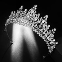 Luxury Crystal Bridal Tiaras Cubic Zircon Crowns Rhinestone Diadem Headband Wedding Hair Accessories Princess Queen Pageant Prom Clips & Bar