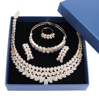 Earrings & Necklace 2022 Fashion Jewelry Set For Women Crystal Bridal Sets Party Costume Jewellery With Gift Boxes