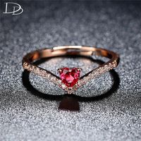 Wedding Rings DODO Chic Open End For Women Romantic Pomegranate Red Zircon Fine Jewellery Rose Gold Color Anel Bijoux Femme R391