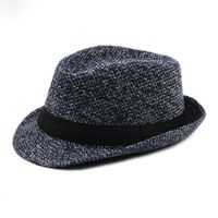 Breite Krempe Hüte Papa Hut Trendy Britische Britische mittleren Alters und ältere Jazz-Kappe Männer Wintermode flache obere Tweed-Wolle