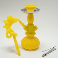 Fall proof Arabic hookah silicone glue with single pipe pot bar hot selling black blue green yellow
