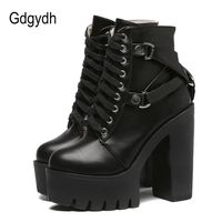 Compre al por mayor Botas Negras Cordones Mujer Punk de bajo precio \u0026 de  calidad con envío gratuito | Es.DHgate