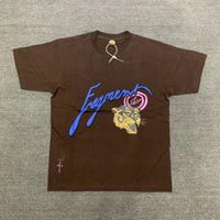 Camiseta de los hombres de la camiseta divertida impresión marrón camisetas de manga corta camisetas de manga corta para mujer Hip Hop Tee Tamaño S-XL Pics reales
