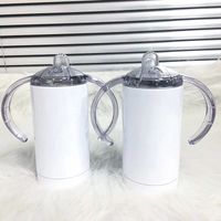12Oz Sublimation Sippy Cups Gerade Kinder Tumbler für Kinder vakuumisolierte Milchflaschen Doppelwand Edelstahl Babyflasche
