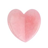 Natural Rose Quartz Concave Heart Shape Guasha Acupuncturer ...