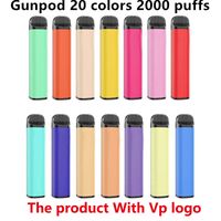 Gunnpod cigarro descartável e-cigarros dispositivo kit 2000 puffs 1250mAh bateria pré-preenchida 8ml pod vara vara vape authentic vs bar mais max