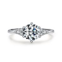 Design semplice solido 925 anello in argento sterling grande zircone bianco cz pietre da donna anelli di fidanzamento del matrimonio moglie regali gioielli mix all'ingrosso