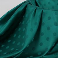 Tyg mjuk imiterad silke satin polka dot jacquard charmeuse för klänning, sovkläder, svart, vit, grön, blå, röd