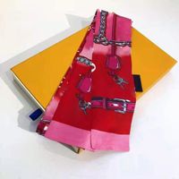 Femenino Fashion Bufanda Diseñador Marca de Lujo Diadema Classic Handbag Impreso Pequeñas bufandas de alta calidad Material de seda Tamaño 8 * 116cm