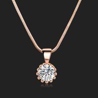 Women's crown Pendant Necklace, cubic zircon jewelry, classic rose gold, retro, high quality, n390