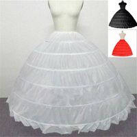 Kjolar petticoat långa 6 hoops underskirt bollklänning brud vita slips underkläder crinolin bröllopsklänning cosplay 9colors