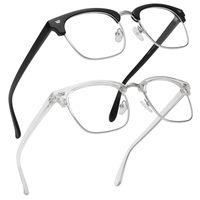 Uomo classico Donne da donna Glasses Unisex Mezzo telaio in metallo TR90 Blue Light Blocking Eyeglasses Temple flessibile con UV400