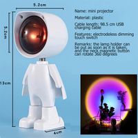 Night Light Sunset Projector Lamps USB 360 Robot Atmosphere Lights for Taking Pictures Home Decoration Coffee Shop Bar Romantic Backgrounda55
