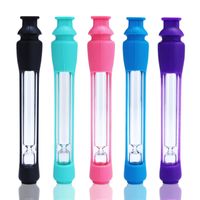 5. 1inch Glass One Hitter Pipe With Silicone Case Tube 130MM ...