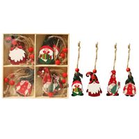Dekoracje świąteczne 12 sztuk Drzewa Hang Gnomes Ozdoby Drewno Handmade Home Święto Dziękczynienia prezent na wakacyjny wystrój