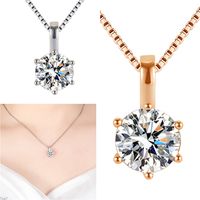 Cristal Collares para mujer colgante chapado 18k diamante clásico simple cadena de clavícula oro plata