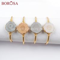 Gold Filled Wire Wrap Rainbow Solar Quartz Bangle Natural Sun Flower Handmade Bracelets For Women As Gift G1676