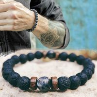 Vente en gros 8mm Nature Tiger Eye Lava Perles Beads Diffuseur Bracelet avec bracelets de pierre de lune naturelle volcanique
