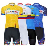 2021 콜롬비아 사이클링 팀 저지 자전거 반바지 턱받이 세트 Ropa Ciclismo Mens MTB 셔츠 여름 자전거 마이 롯 하단 의류