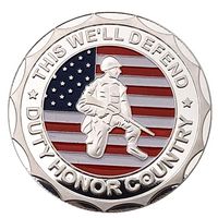 Moneta commemorativa degli Stati Uniti dell'esercito Army da collezione Argento placcato moneta dava davanti Paese d'onore Questo ci difenderà il veterano dell'esercito