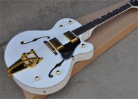 Blanc Falcon G6120 Semi Hollow Body Guitar électrique Guitar Golden Tuners Double F Trous avec Bigs Tremolo Pont de haute qualité