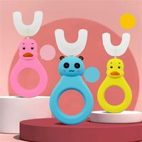 360° Baby U-shaped Toothbrush Kids Donut Manual Kids Silicone Safety Manual ToothCartoon Patterna25 a14