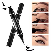 Eyeliner 2 Indi Black Black Double-Head Quick Liquid Style Stile Impermeabile Guarnizione duratura Cosmetica TSLM1