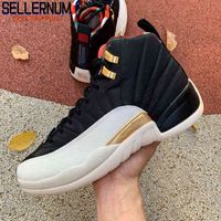 Jumpman 12 CNY High Mens Basketball Shoes 12s Black White Golden sneakers