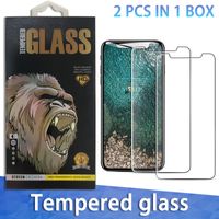 Clear Tempered Glass Screen Protector 2 Pack für iPhone14 13 12 Mini 11 Pro Max XR XS 8PLUS Samsung A11 A21 A41 A70 Moto G7 LG Stylus7 mit Einzelhandelsbox