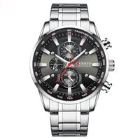Mann atmet Luxus sportliche Chronograph-Armbanduhren für Männerquarz-Edelstahl-Band-Takt-leuchtende Hände