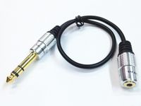 Cables de audio, 1/8 "3,5 mm Jack hembra estéreo a 1/4" 6.35mm Enchufe masculino Adaptador de auriculares Cable conversor 30 cm / 2pcs