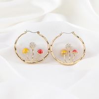 Makersland Unique Mushroom Earrings For Women Gold Color Geo...