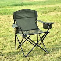 US Stockg Cadeira de acampamento de grandes dimensões com bolsa mais refrigerador Folding Portable Frame de aço Colaborável Suporte 350 Lbs Peso líquido 11lbs para pesca