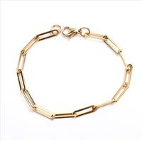 1pc 4mm 304 bracelets de chaîne de liaison en acier inoxydable pour femmes hommes or argent couleur ovale bracelet bijoux cadeau 19cm long