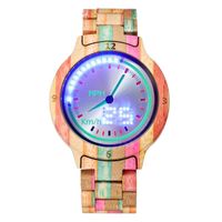 Men&#039;s Watch Luxury Wooden LED Digital Electronic Unique Candy Color Full Wood Wrist Women Male Clock Gifts Wristwatches