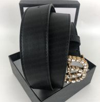 Mens Designer Belt Luxury Womens Waist For Man Woman Fashion Casual Double Gold Letter Buckle Black Genuine Leather Belts Cintura Ceinture 3.8cm Width With Box